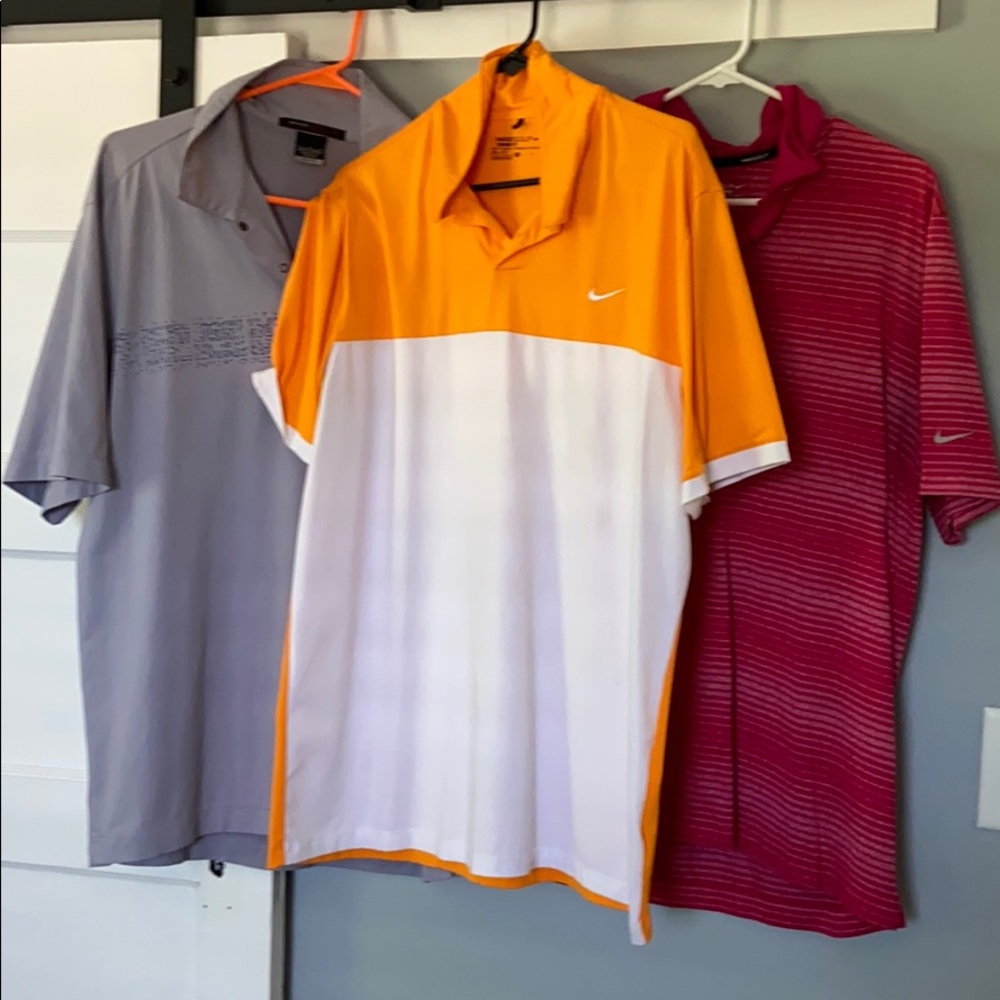 Lot of 3 Nike/Adidas Golf Polo Shirts Size L